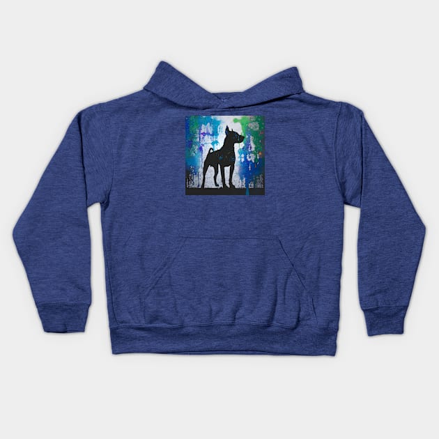 Patterdale Terrier Watercolor Art Piece Kids Hoodie by Furrban